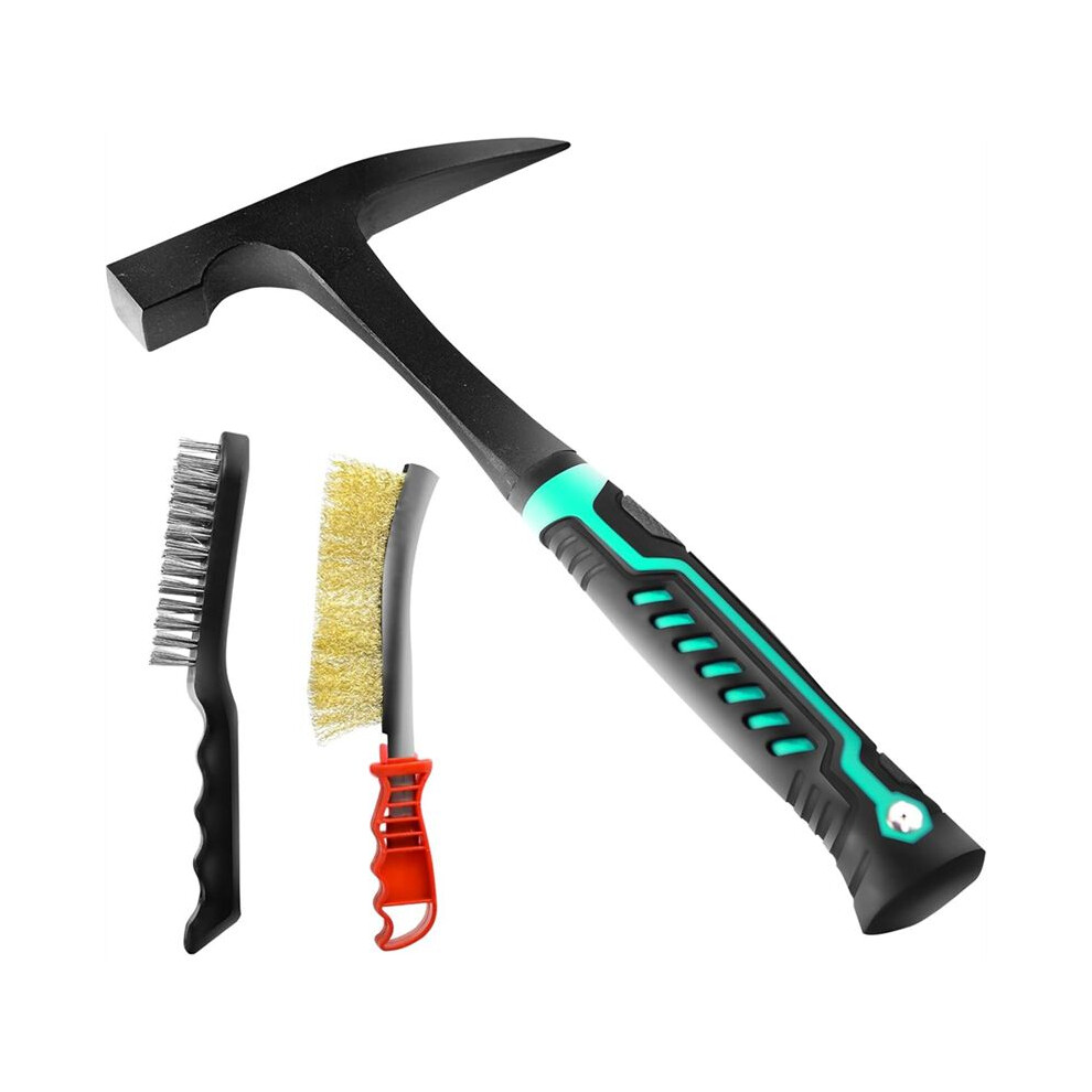 Chipping Hammer, 22Oz Welding Chipping Hammer With 2Pcs Steel Wire Brush,For Welders Metal Cleaning Workshop & Diy 6031645579846