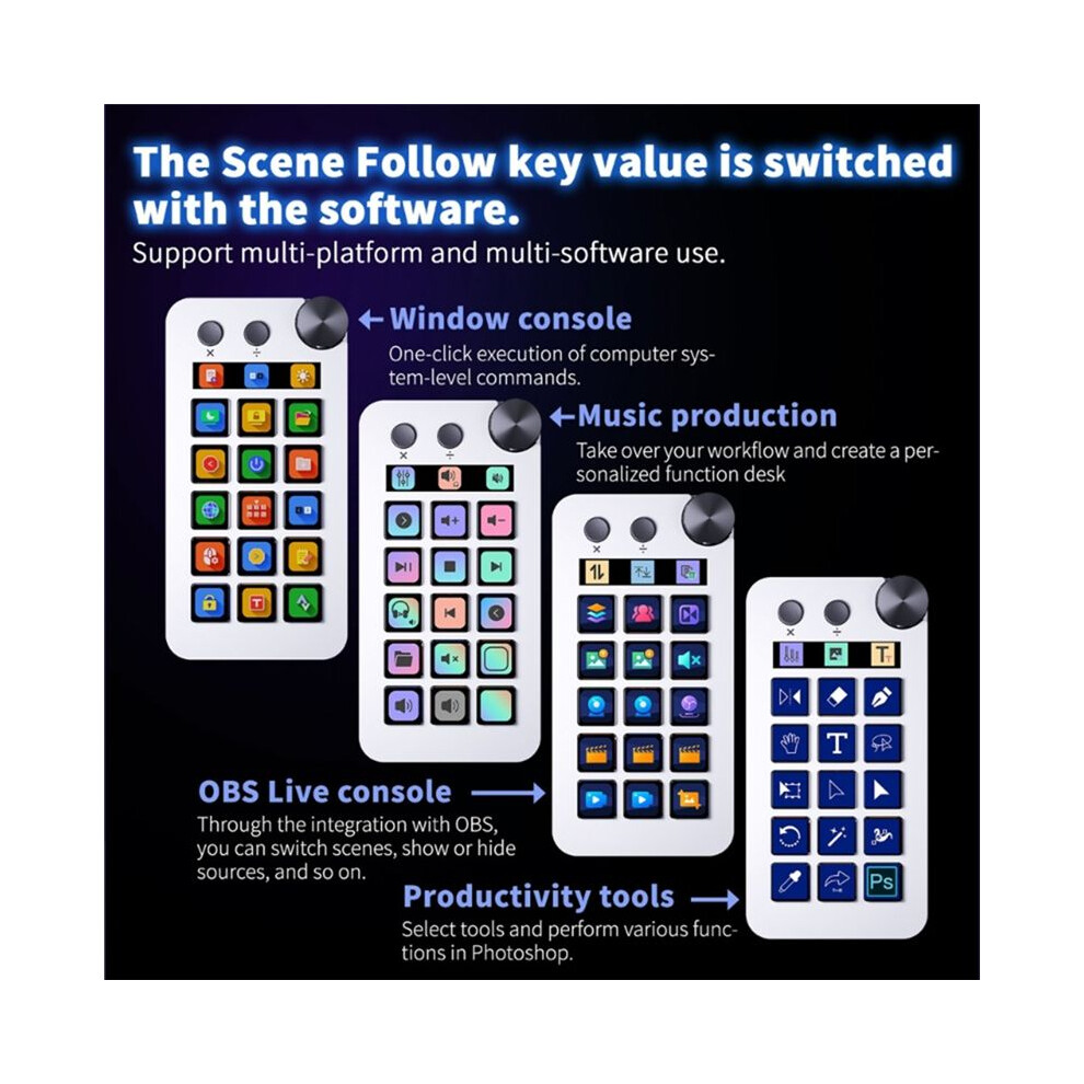 Photos - Keyboard For StreamDeck Visual  LCD Button 15 Key Live Content Creation Controller Customs Button for Win 634A B