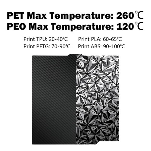 Build Plate PET PEO for  Centauri 260x271mm,3D Printer Double Sided Textured and Smooth Platform Surface Sheet Bed 2