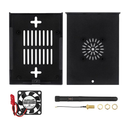 For Orange Pi 5 Max Case with Fan Active Passive Cooling Shell Antenna Heatsinks for Orange Pi 5 Max Board