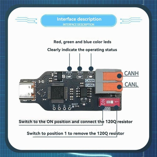USBCAN USB to CAN Converter CANABLE Transceiver Debugger Protocol Analyzer Socketcan Compatible for PCAN 1