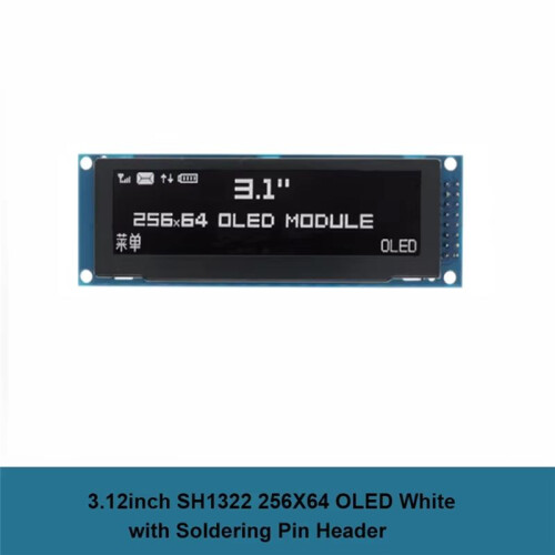 3.12 Inch OLED Display 256x64 SSD1322 Driver Graphic LCD Module Parallel/SPI Soldering Pin for /C51 White 1