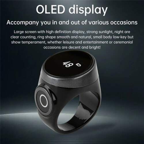 S9 Ring Type Touch Button Counter Digital OLED Screen Display Rechargeable  Clicker Finger Counter 2