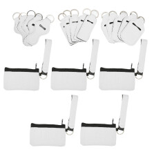 Blanco doe-het-zelf canvas etui, multifunctioneel reisetui met ritssluiting voor make-up, schrijfwaren en cosmetica, ritssluiting van hars met
