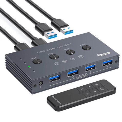 USB3.0 Switcher KVM Shared Controller Adapter 5Gbps Rate Power Free Operation Fit Computer Mouse Keyboard USB Devices