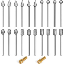120 Grit Diamond Grinding Bit Set 1/8 Inch Shank, Diamond Burr Bits Compatible for Stone Resin Porcelain Carving