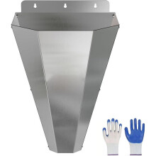 Chicken Cone, Stainless Steel Poultry Restraining Cone with Safety Gloves, Flat Back Design, for Laying Hens, Broiler A