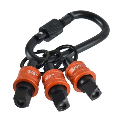 Socket Holder Keychain 3pc - 3/8in Socket Organizer with Quick Release and Clip - Impact Wrench and Toolbox Accessories 2