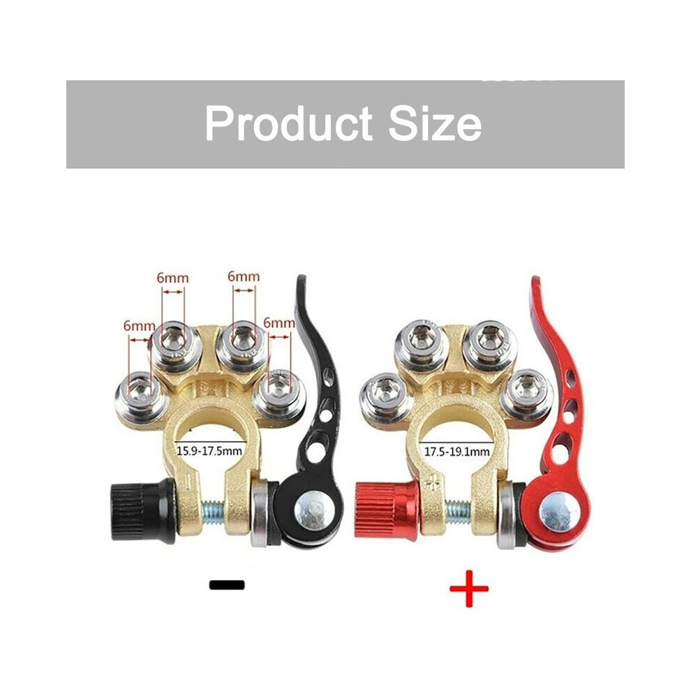 Battery Terminals Set With Quick Release Mechanism, Multi-Connection Top Post Battery Terminals Corrosion Resistant Brass Connectors For Automotive 9169997113337