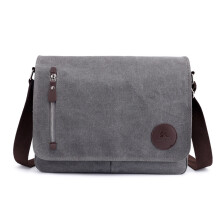 Messenger-taske med imiteret læderbeklædning, glat metallynlås med flere lommer, vandafvisende crossbody-taske i nylonstof, vintage kanvas