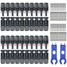 Photovoltaic Cable Connection Solar Connectors, 20 Pairs Heavy Load Operation Rivet And Lock, Tinned Copper Conductors for Quick Install