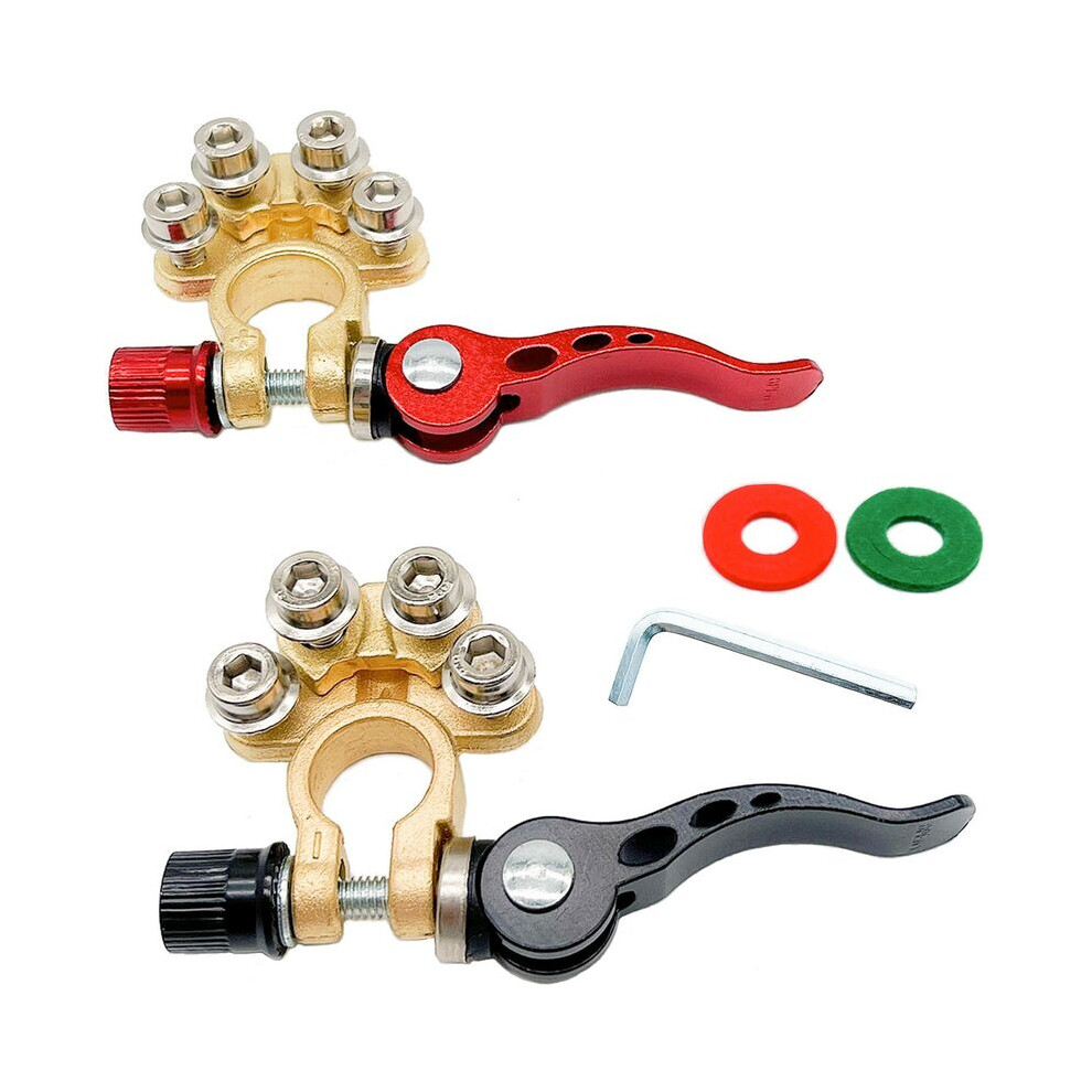 Brass Battery Terminal Connectors For Top Post Batteries, Solid Zinc Construction Equivalent Durable Terminals With Felt Sealing Ring, 9128293830638