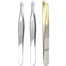 Pinzas de acero al carbono, diseñadas para un agarre y control inigualables, instrumentos de precisión con punta dorada, ideales para la