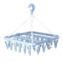 Appendiabiti multifunzione, stendibiancheria pieghevole blu con clip in resina staccabili per biancheria intima, vestiti per bambini e altro, molle