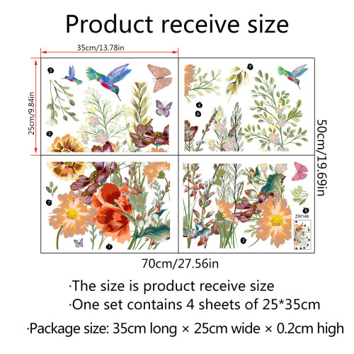 Removable Home Decorations, Wide Application Surfaces, Lifelike Pattern Designs, Durable Vinyl Pvc, Powerful Backing Adhesion, Eco-Friendly 1