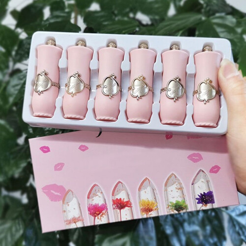 Ενυδατικό βάλσαμο χειλιών, σετ κραγιόν Crystal Flower Jelly για καταπραϋντική και θρέψη 1