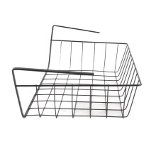 Multipurpose Under Shelf Wire Basket Black Metal for Kitchen Office Desk 26cm