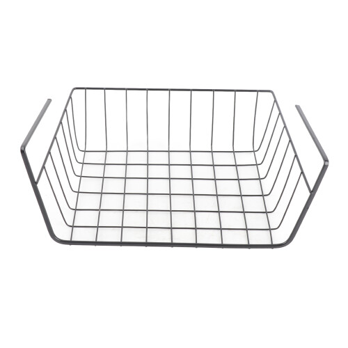 Multipurpose Under Shelf Wire Basket Black Metal for Kitchen Office Desk 26cm 1