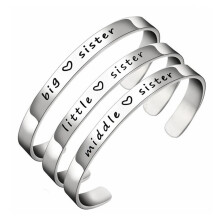 Big Sis Middle Sis Little Sis Sister Bracelet manchette Cadeau