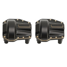 2 Stück RC Differentialabdeckung aus schwarzem Metall passend für 1/10 SCX10 III/PRO Achse, 31,530,5 mm
