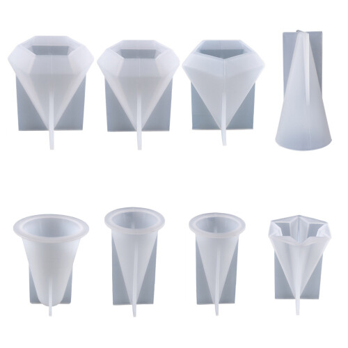8 Styles Hexagonal Cone Epoxy Resin Mold Pyramid Silicone-1 2