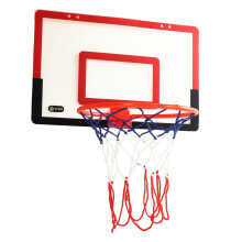 Set di canestro da basket pieghevole per bambini con gancio, palla, pompa e kit rosso