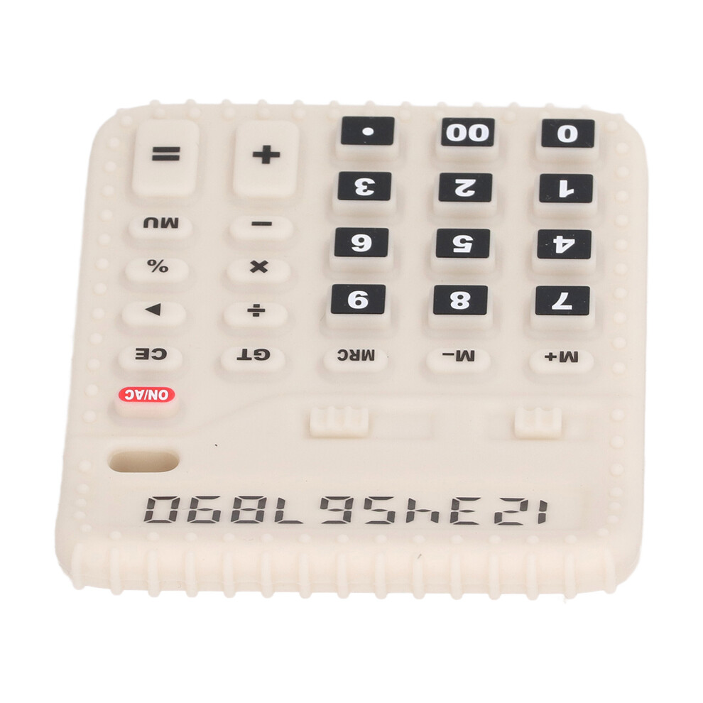 Baby Silicone Calculator Shape Teether Toy Soft Sensory For Infants Beige
