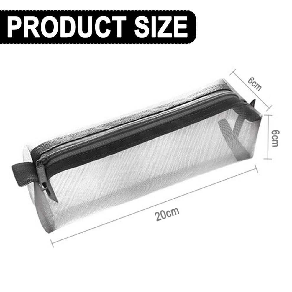 Transparent Mesh Design, Multi-Purpose Functionality, Portable Travel Cosmetic Pouches For Office Supplies, Makeup, Travel Accessories, 3Pcs Mesh