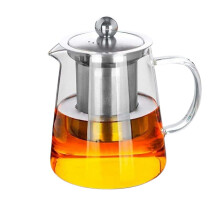Removable Stainless Steel Strainer Glass Teapot, Heat Resistant Borosilicate Kettle for Loose Leaf Tea, Stovetop Safe Microwave Safe, Dishwasher Safe