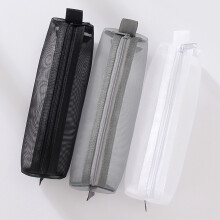 Conjunto de estojo para lápis portátil e prático, bolsa de malha espaçosa e compacta para escola e escritório.