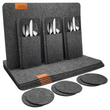 Washable Placemats, Non-fading Fabric, Decorative Table Mats, Heat Resistant, Eco-Friendly Kitchen Accessories, Set Of 6