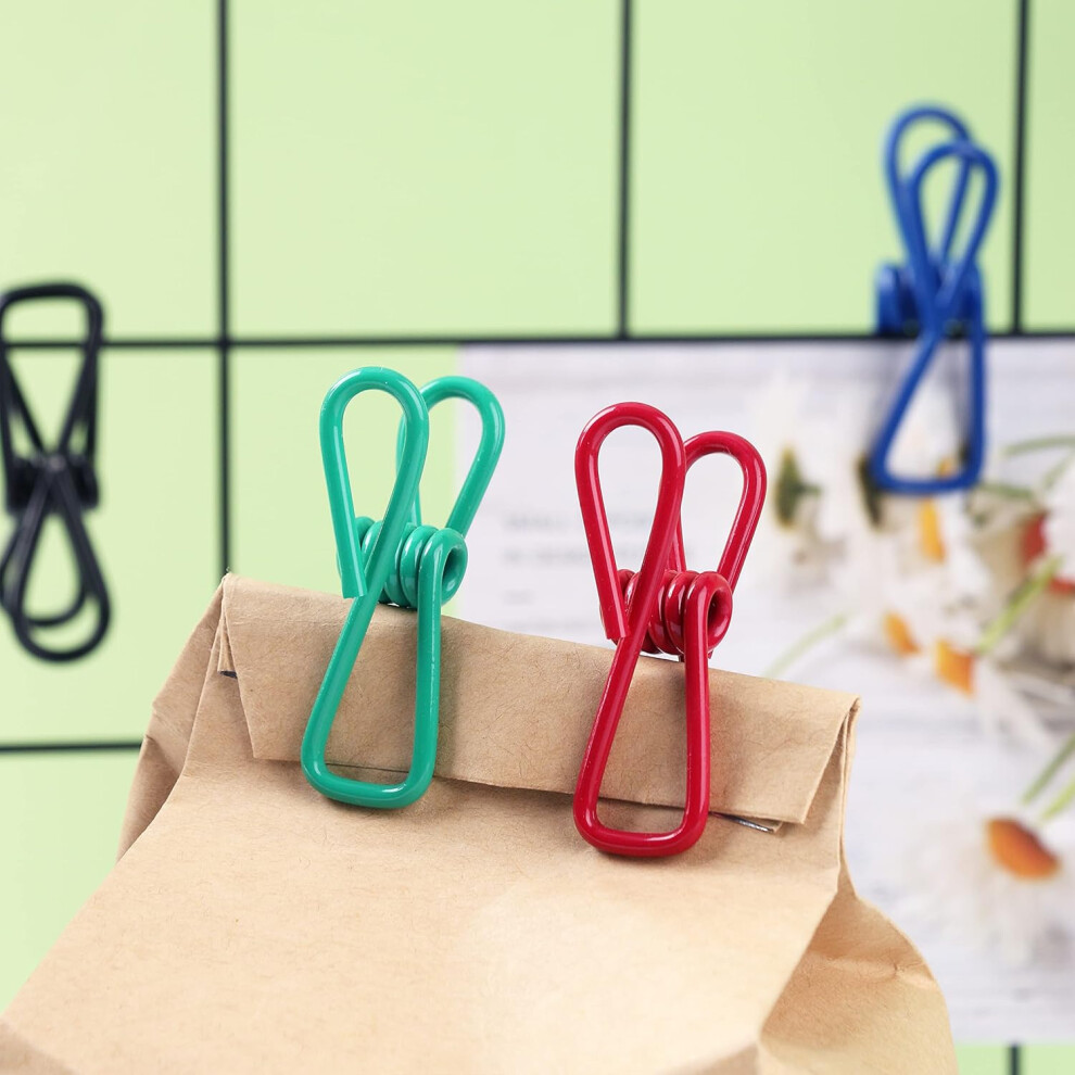 Utility Pvc-Coated Steel Clips, Stronger Clips With High Elasticity For Multi-Purpose Use, Waterproof And No Rust, Vibrant Colors, 2 Inch Reusable 9169997065452