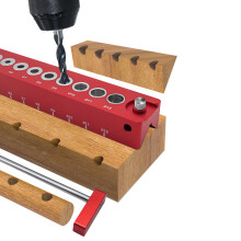 45 Aluminum Alloy Drill Guide with 3-12mm Sleeves for Precise Woodworking