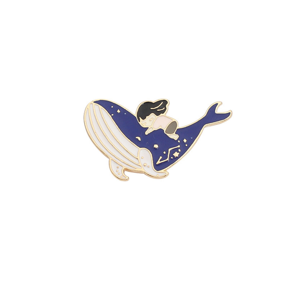 Lapel Pin Halloween Whale and Girl Shaped Punk Brooches Romantic