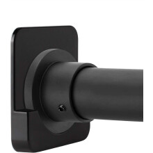 Adhesive Shower Curtain Rod Holder, Upgraded Version Ensures Strong Hold On Various Bathroom Walls, Option For Screw Installation On Rough Surfaces, E