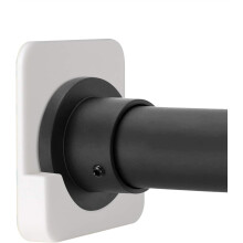 Adhesive Shower Curtain Rod Holder, Upgraded Version Ensures Strong Hold On Various Bathroom Walls, Option For Screw Installation On Rough Surfaces, E