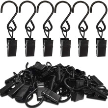 Curtain Clips Hooks, Stainless Steel Outdoor Decoration Multi-application, Reusable Hanging Clips for Party Lights Clips, Christmas Items, Strong Mate