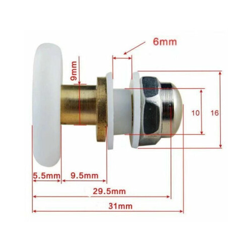 Replacement Shower Door Rollers, Multi-Function Solid Brass Components Offer Smooth Sliding And Quiet Operation For Your Home, 4 Pieces Set