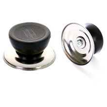 Hitzebeständiger Universal-Topfdeckelknopf, ergonomisches Design, Material: Edelstahl und Kunststoff, spülmaschinenfest, einfache Montage für