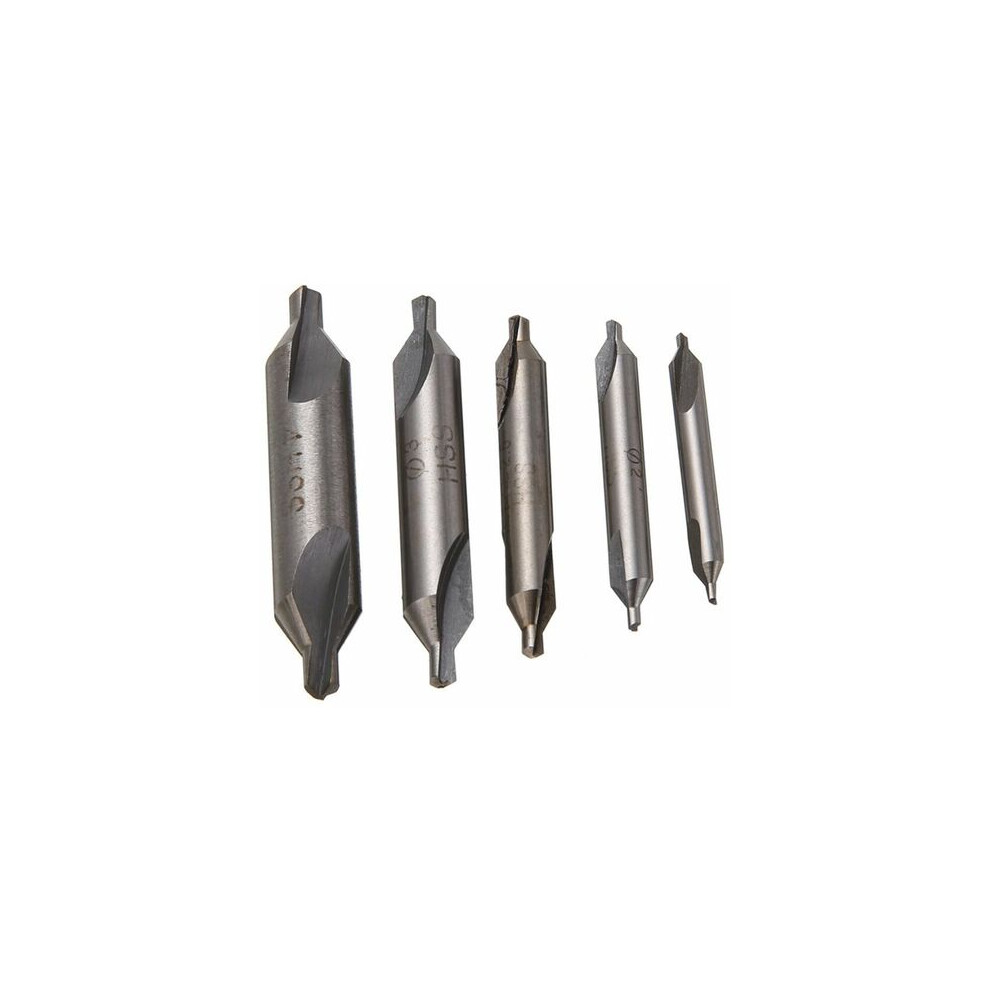 Hss Combined Lathe Mill Center Drill, Professional Woodwork With High Wear Resistance For Metalworking And Clean And Precise Results (5Pcs) 9433291607435