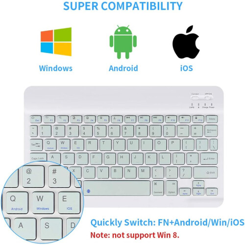 Rechargeable Bluetooth Wireless Keyboard, Responsive Typing Experience Meets Wide Compatibility For Seamless Multitasking 2