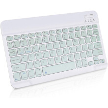 Teclado Bluetooth recarregável ultrafino, teclado sem fio portátil para iOS, Android e Windows, digitação silenciosa (24,4 x 15 x 0,5 cm)