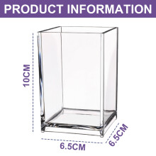Elegant Clear Acrylic Storage Cube, Break Resistant Non Breakable Plastic Flower Vases Cubes for Home Decor, Heavy Duty Material Ensures Durability
