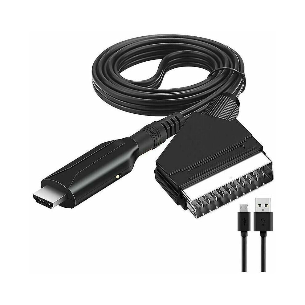 Scart To Hdmi Converter Adapter, Supports Hdtv Dvd Set-Top Box Ps3 Ps2 Ps1, Converts Scart Signal To Hd Video Or Audio, Plug And Play, 1080P60hz 9405630890471