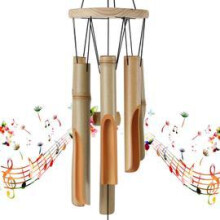 Ontspannende bamboe windgong, rustgevend geluid dankzij handgestemde buizen met elegante decoratie, perfect cadeau voor buiten.