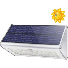 Refletor solar de segurança com sensor de movimento, acendimento automático ao anoitecer e desligamento ao amanhecer, fácil instalação em