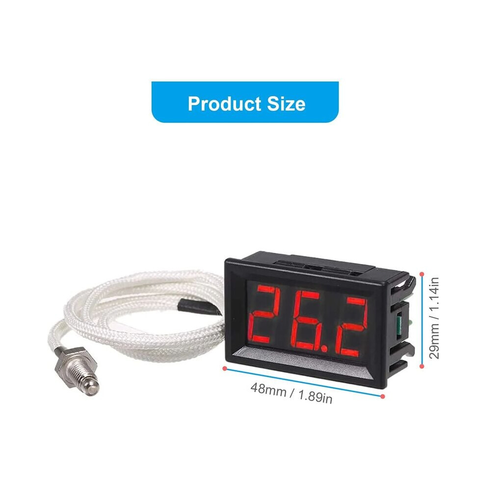 Industrial K-Type Thermocouple Probe, Waterproof Stainless Steel High Precise Accuracy Temperature Sensor for Wide Temperature Range Measurement