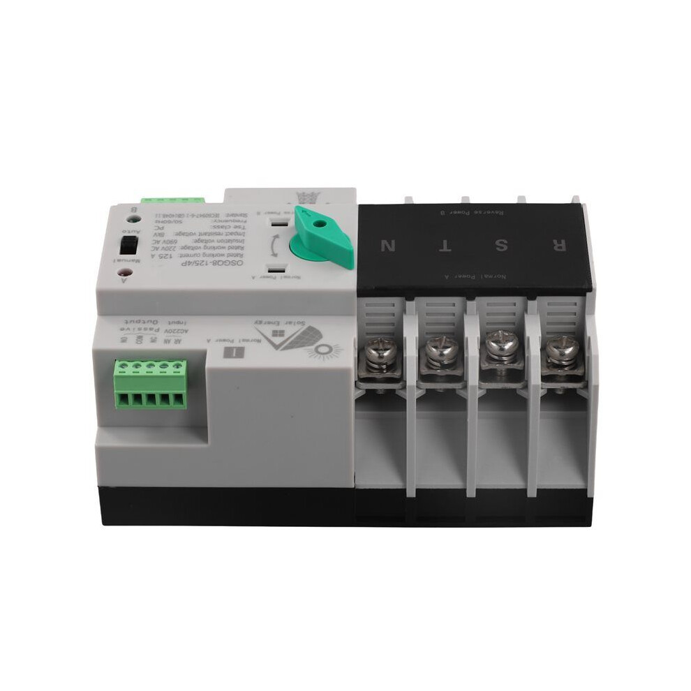 4P Din Rail Ats Pv Inverter Dual Power Automatic Transfer Selector Switches Uninterrupted 125A Photovoltaic Solar 4711460929553