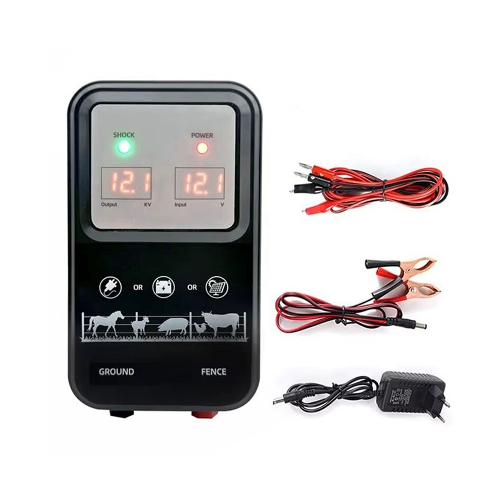 10Km Electric Fence Energiser For Cattle Sheep Horse Animals Farm Livestock Pulse Transformer Device Kit 12V Eu-Plug 4713405081197