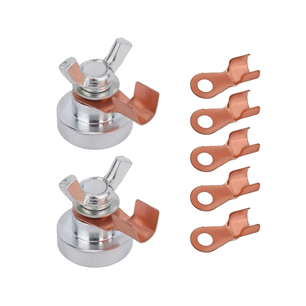 2Pcs Welding Magnetic Grounding Clamp Set With Strong Magnetism And Metal Terminal Replacements 6031562261206